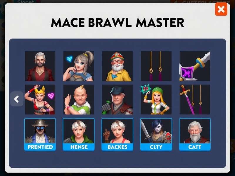 Choose your warrior in Mace Brawl Master Mace Brawl Master character selection